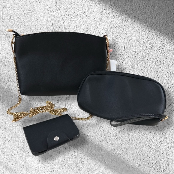 Indie Pink Handbags - #008 (BLACK) Crossbody & Pouch Bag ONLY